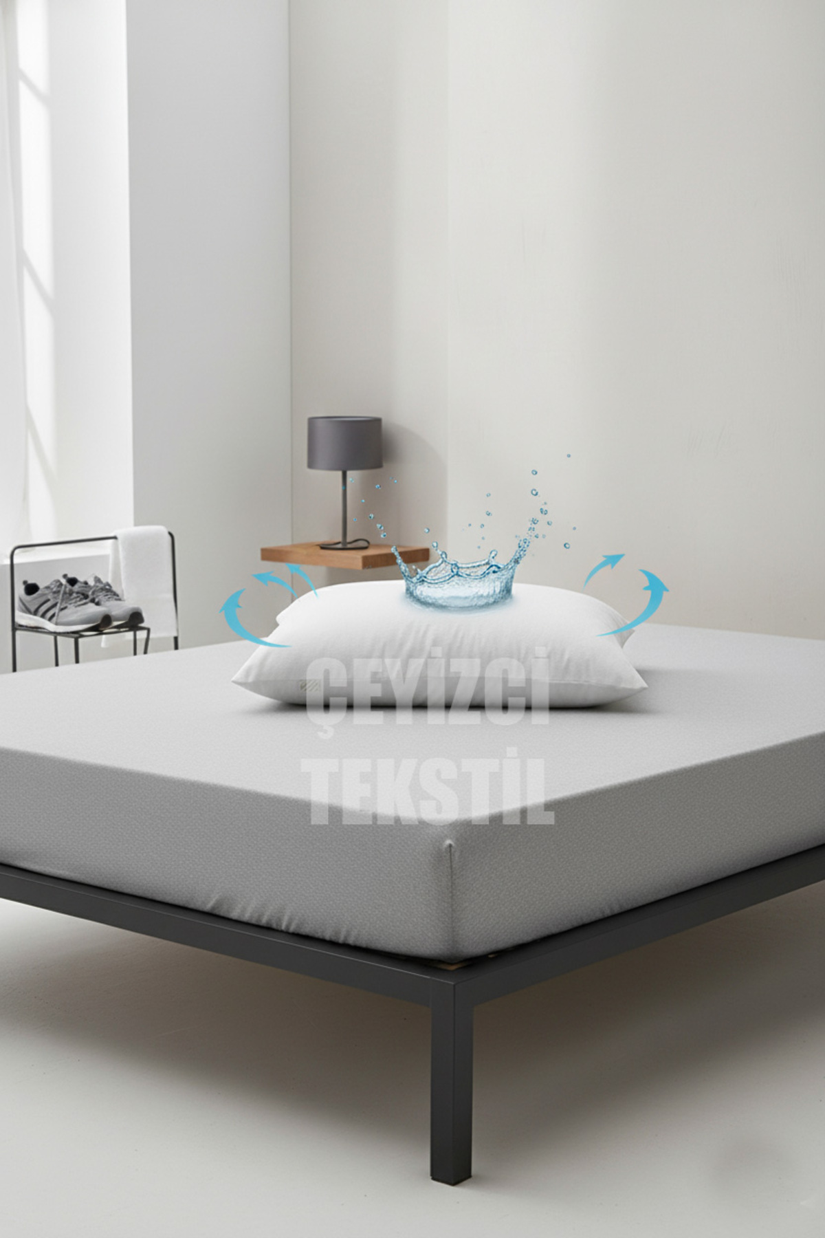 2 Adet Sıvı Geçirmez Yastık Alezi, Su Geçirmez Yastık Koruyucu 2'li Set 50x70cm