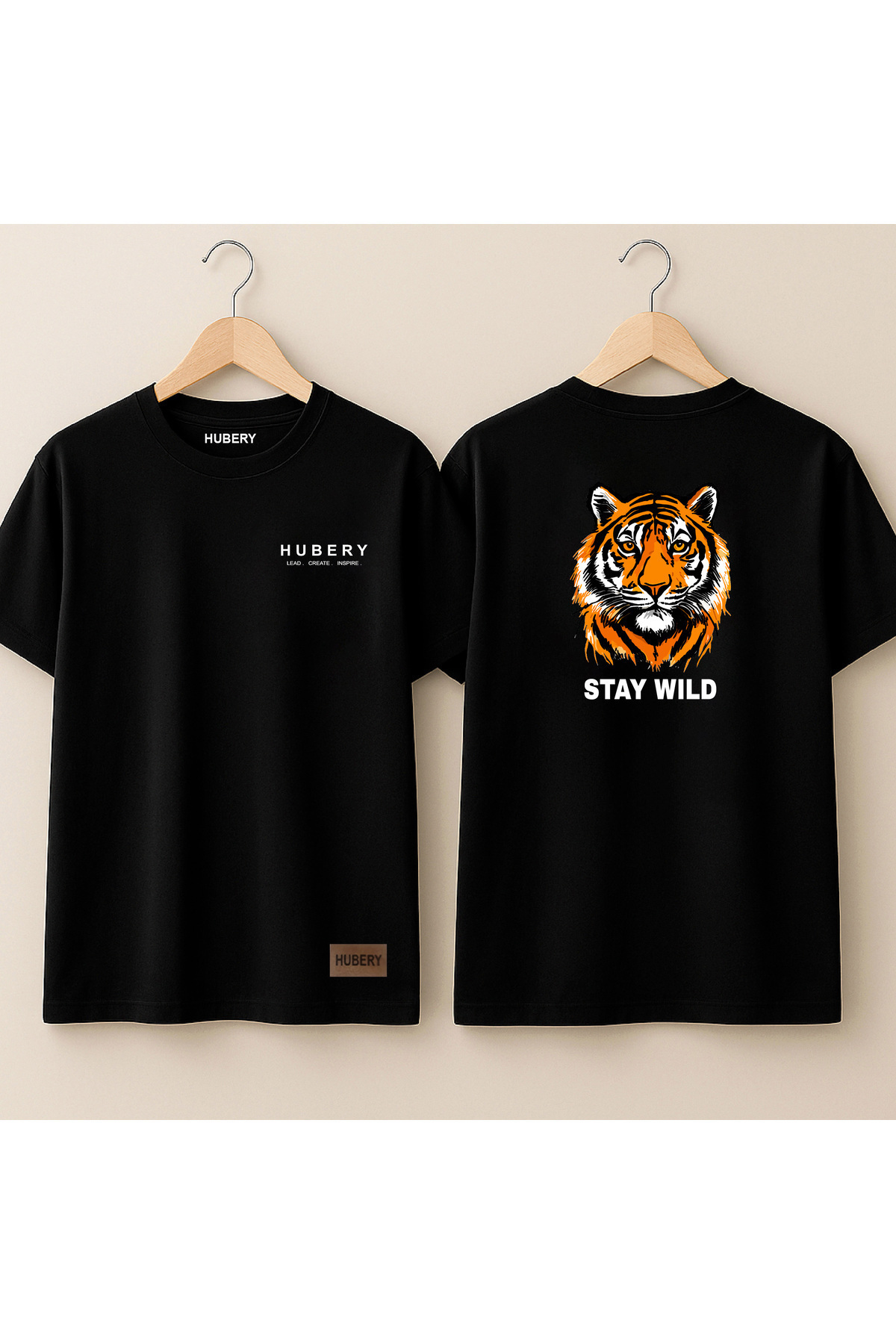 Erkek Oversize Baskılı Tişört-kaplan Baskılı/hubery