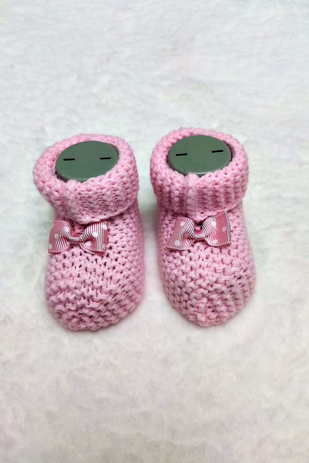Bebek Patik, Fiyonklu Bebek Patiği, Triko Örgü Bebek Patiği