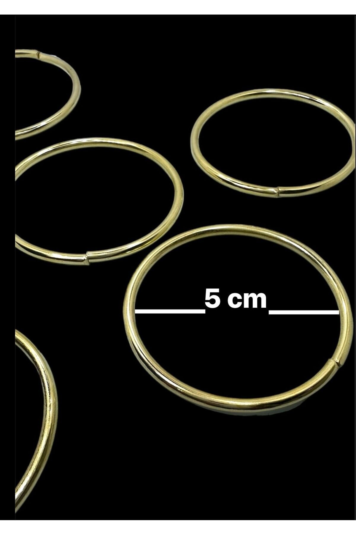 5 cm Yuvarlak Halka 100 adet  (GOLD Renk) nikah şekeri süslemesi halka aksesuar