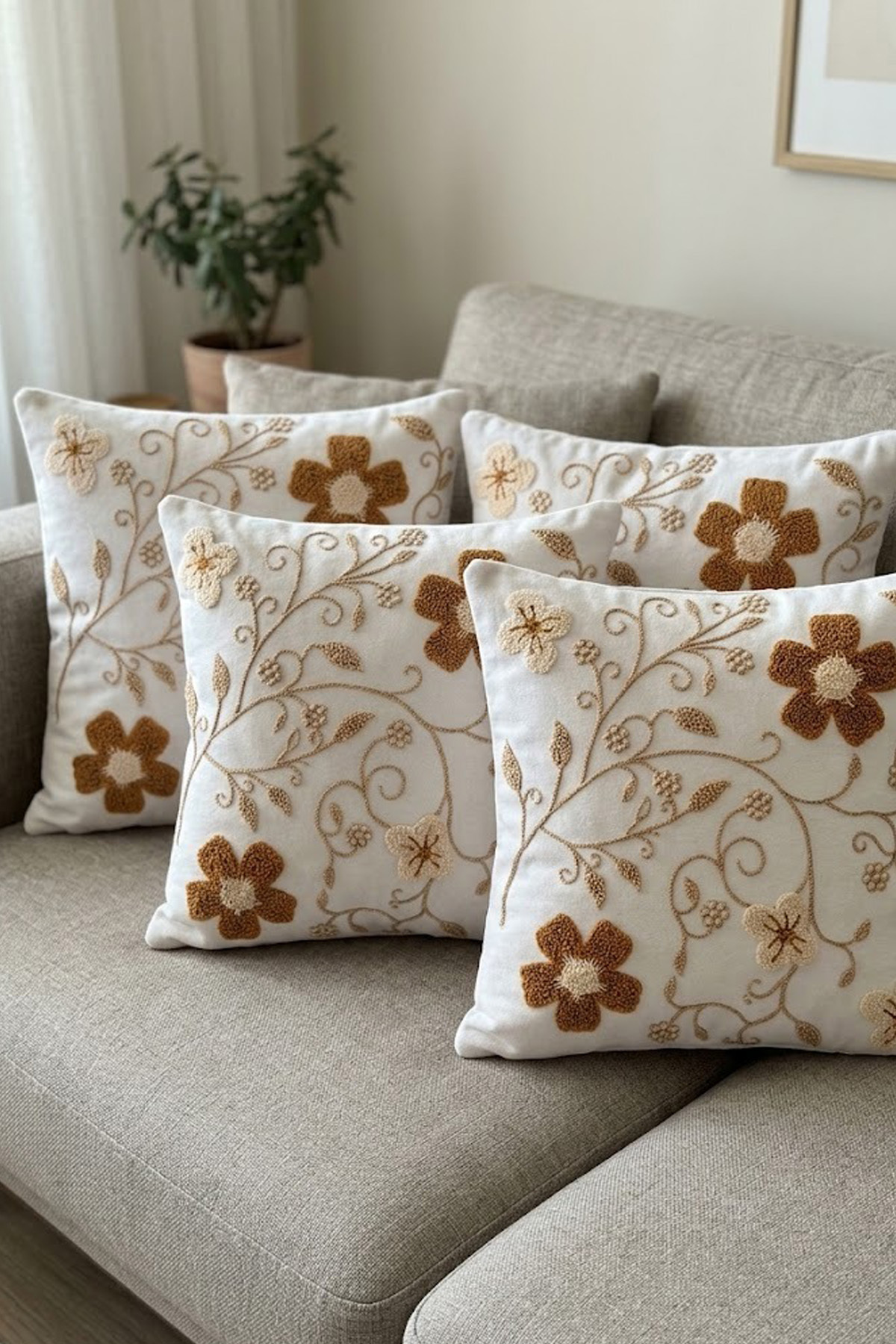 4lü Kırlent Kılıfı, Dijital Baskılı Çift Taraflı Kırlent Kılıfı 45x45cm