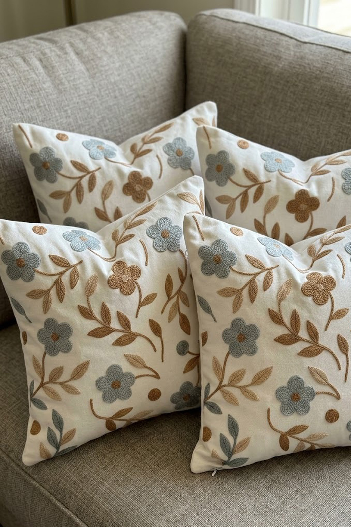 4lü Kırlent Kılıfı, Dijital Baskılı Çift Taraflı Kırlent Kılıfı 45x45cm
