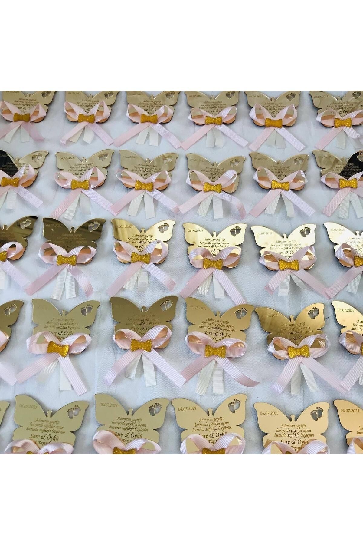 20 Adet Pleksi Kelebek Magnet Yenidoğan Bebek, Doğum Günü,düğün,söz,nişan,nikah Magnet.