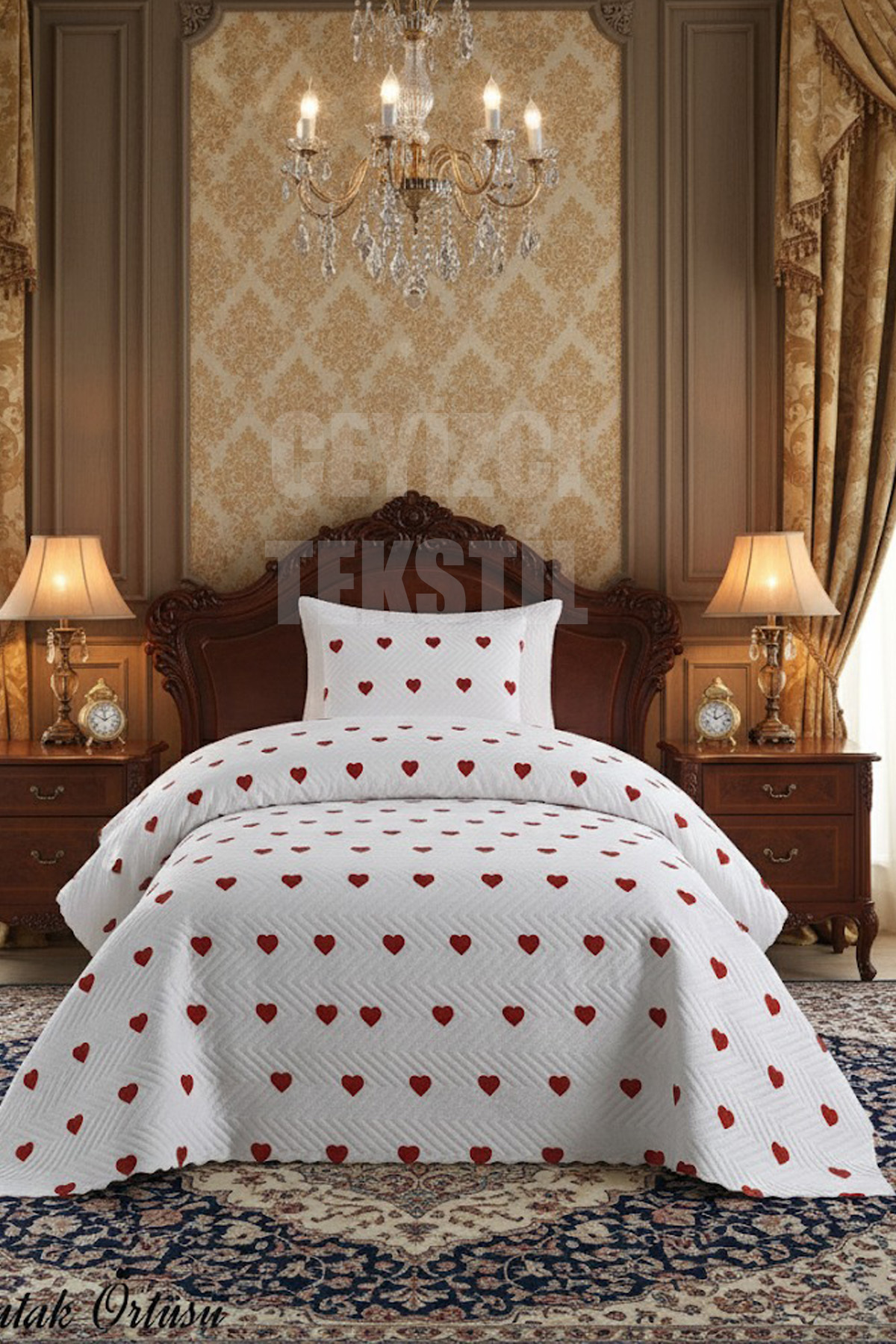 Tek Kişilik Yatak Örtüsü 160x230cm + 1 Adet Yastık