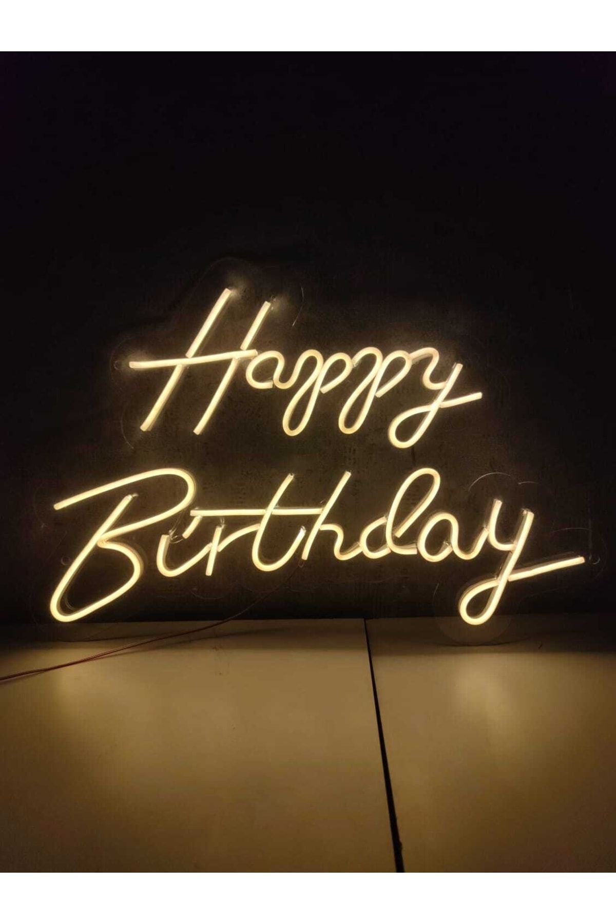 Happy Birthday Doğum Günü Neon Yazı Dekoratif Işık Organizasyon Arka Plan Aydınlatma 45 x 25 Cm