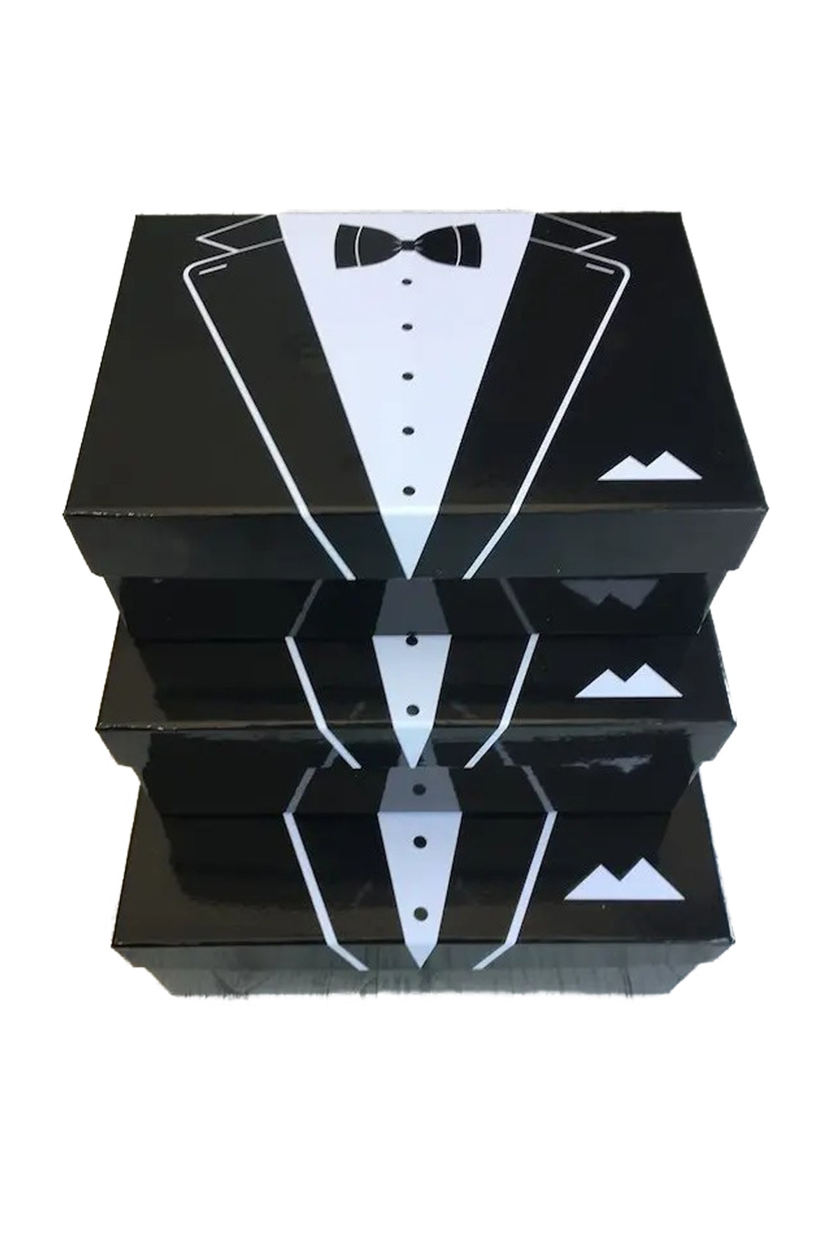 Damat Bohçası Smokin Model 3'lü Damat Kutusu